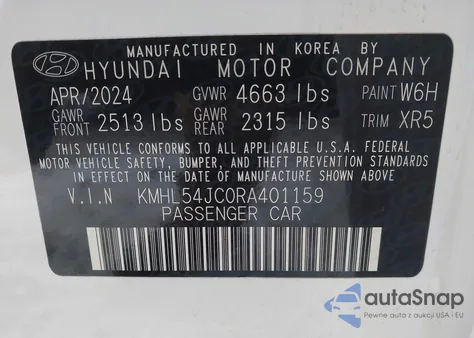 2024 Hyundai Sonata N Line from USA, damaged, VIN KMHL54JC0RA401159